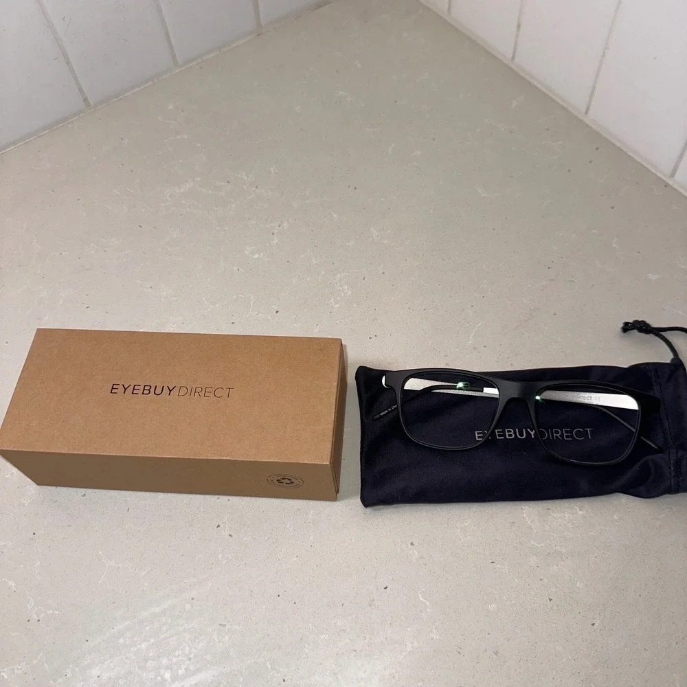 Eyebuydirect Karat Eyeglasses Frames only 52-17-145 Black Pewter Full‎ Rim